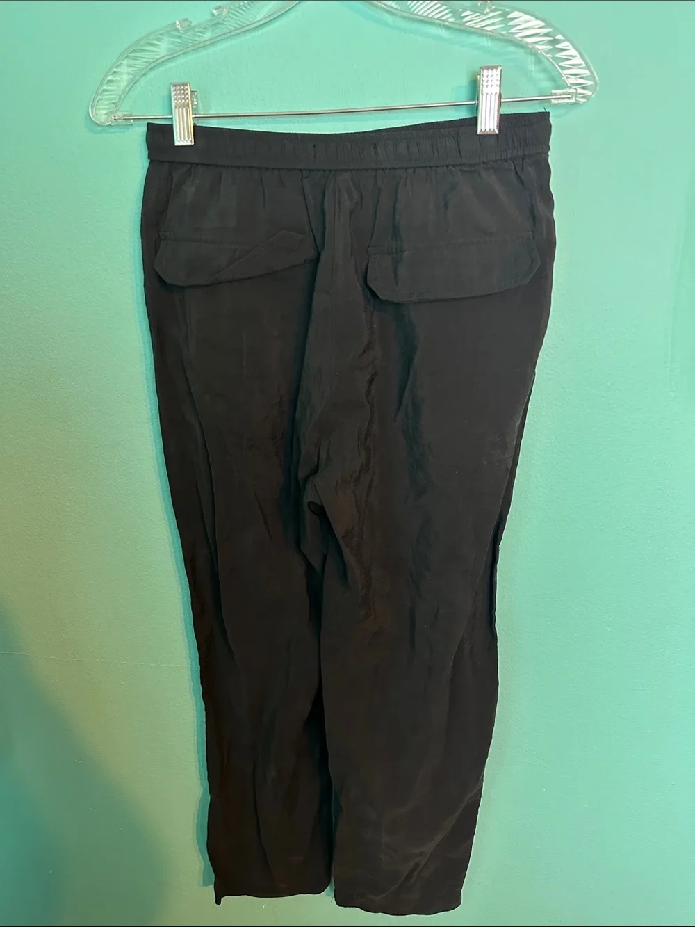 ZARA Linen Full Length Straight Leg Leisure Drawstring Pants S